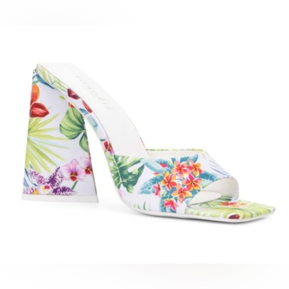 NWT TORGEIS Paradise Flare Heel Mules